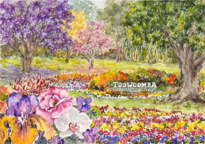 Watercolour print from the series 'Essence of Toowoomba'